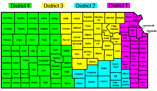 Map of Kansas Districts